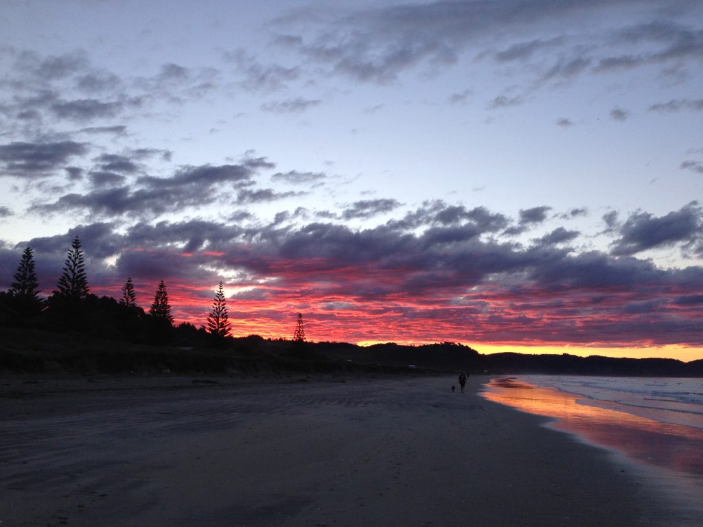 Sunset at Ōhope Beach.