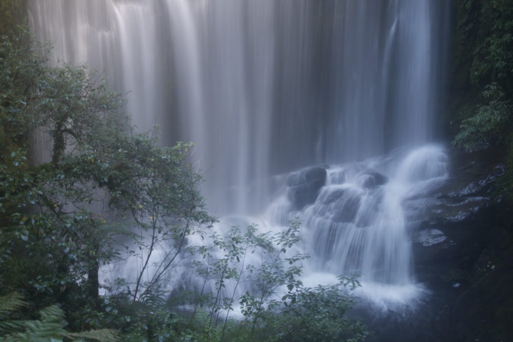 Long exposure of a waterfall in Waikaremoana.