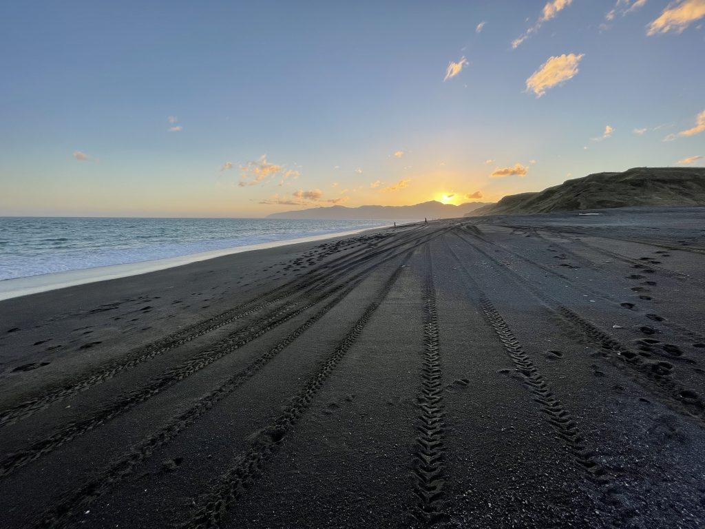 Sunset at Whangaimoana Beach.