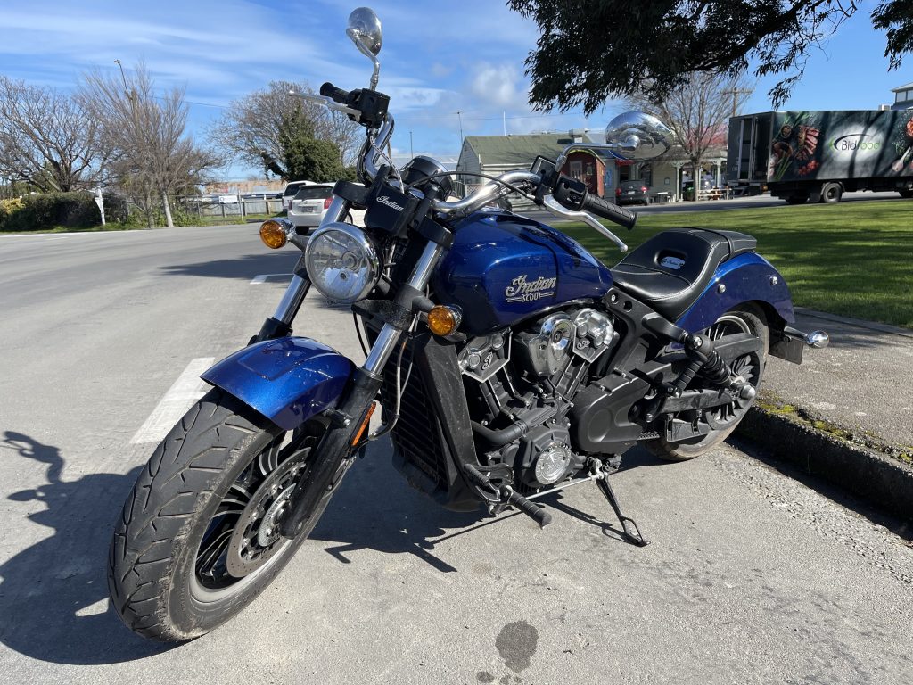 Indian Scout motorcycle in Martinborough.