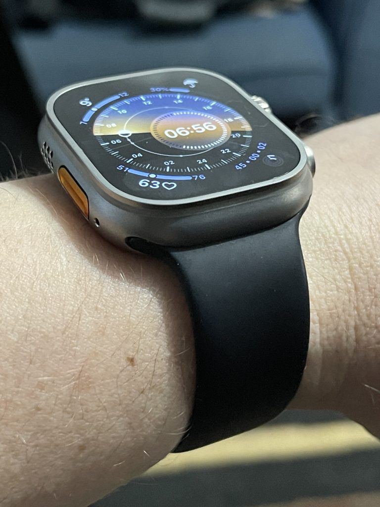 Apple Watch Ultra with original black sport band