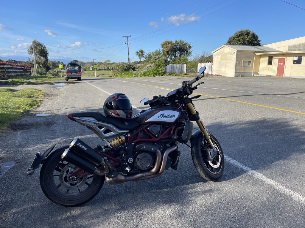 FTR 1200 motorcycle in Pirinoa.