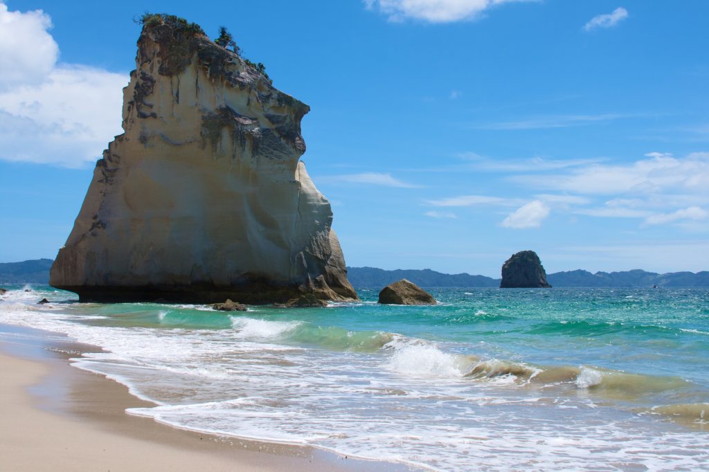 Rock formations at Cathedral Cove.