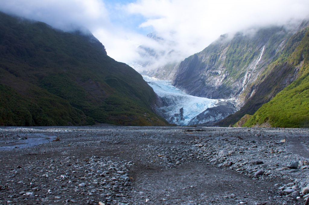 Fox Glacier viewed from the approach to the glacier trail.