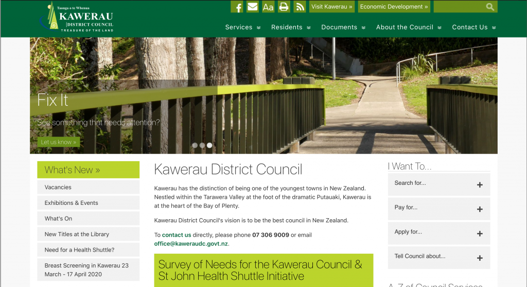 Kawerau District Council website - new version