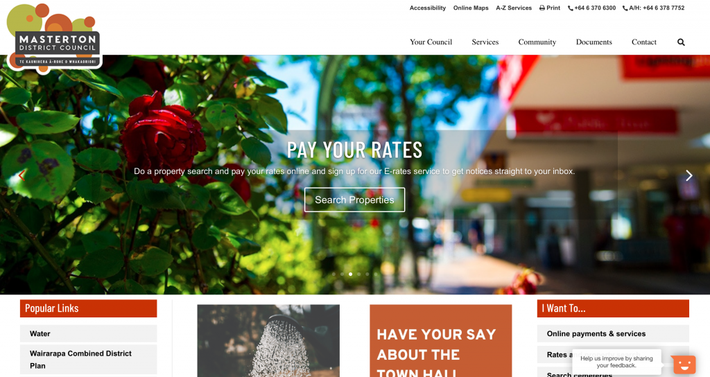 Masterton District Council website - new version