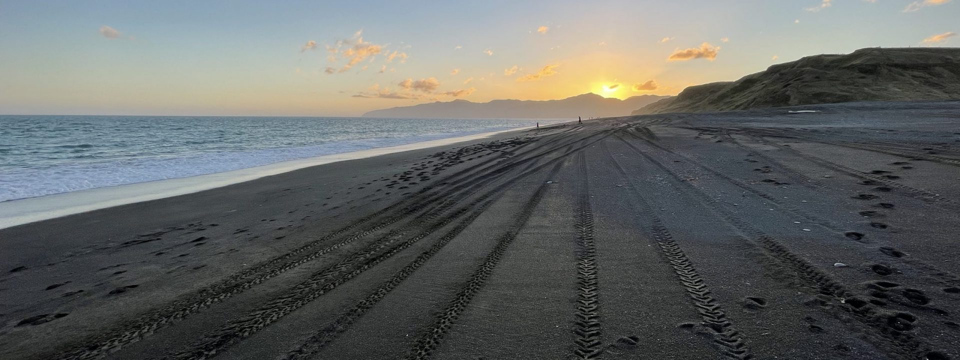 Sunset at Whangaimoana Beach.