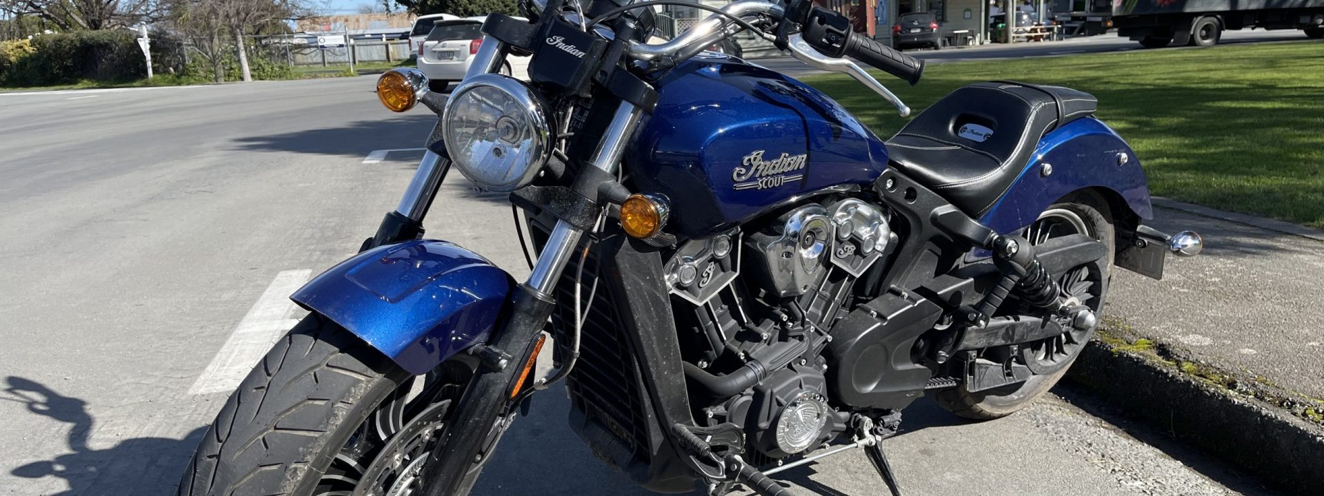 Indian Scout motorcycle in Martinborough.